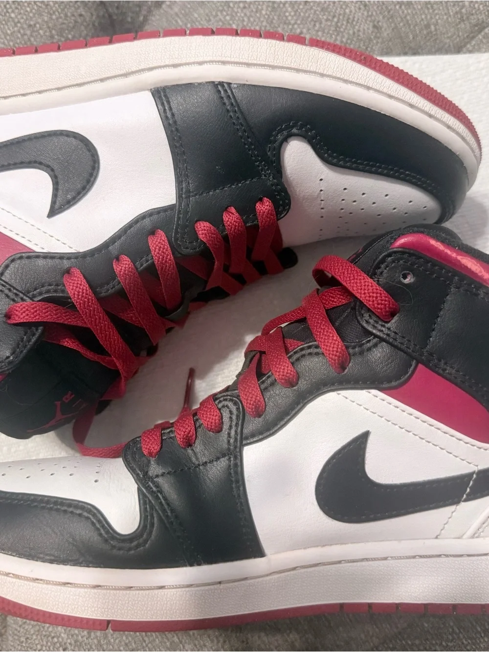 Nike Jordan 1’s Black White and Red Sneakers